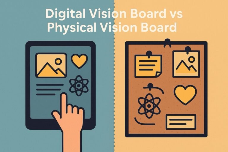 Digital Vision Board vs Physical Vision Board (2026 Updated) Digital Vision Board vs Physical Vision Board